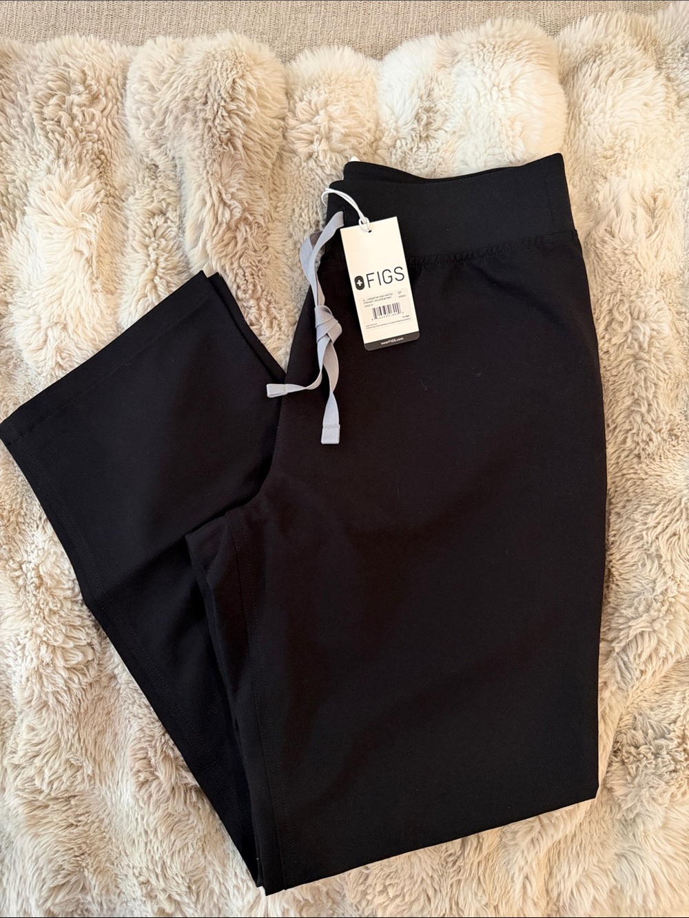 FIGS Petite Black Livingston High Waisted Straight Leg Scrub Pant